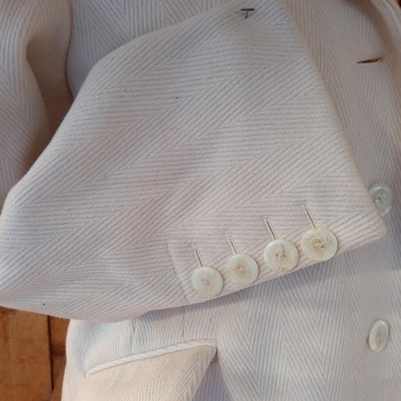 Jones Studio Cream Ivory Wool Pea Coat - Picture 10 of 14